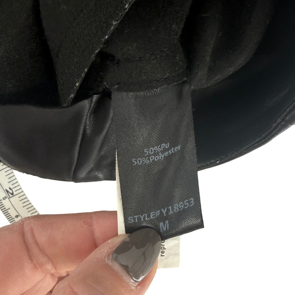 DO+BE Black Faux Leather‎ Belted High Waist Shorts  Edgy Grunge - Picture 7 of 7